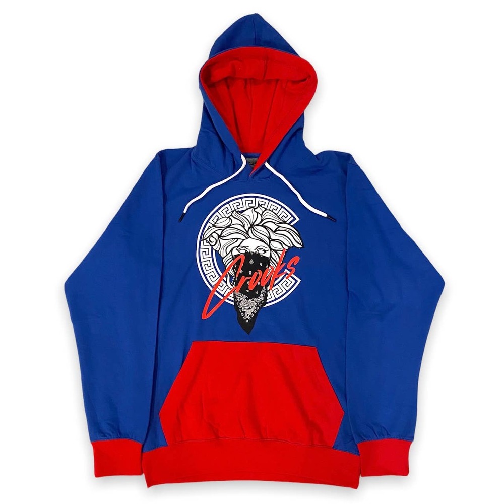 Crooks & Castles Men's Medusa Bandana Pullover Fleece Hoodie Sweatshirt